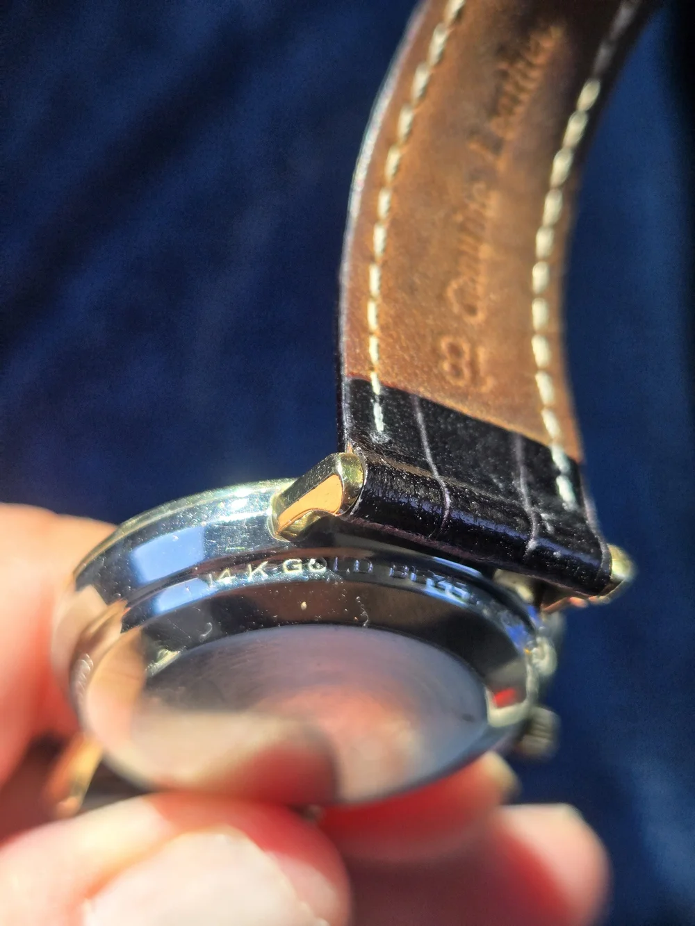 Longines Admiral 5 Star Automatic 14k Gold Bezel Watch Works